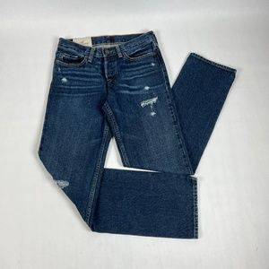 Hollister Mens Jeans 28 x 30 Blue Classic Straight Dark Wash Distressed (29 x 30